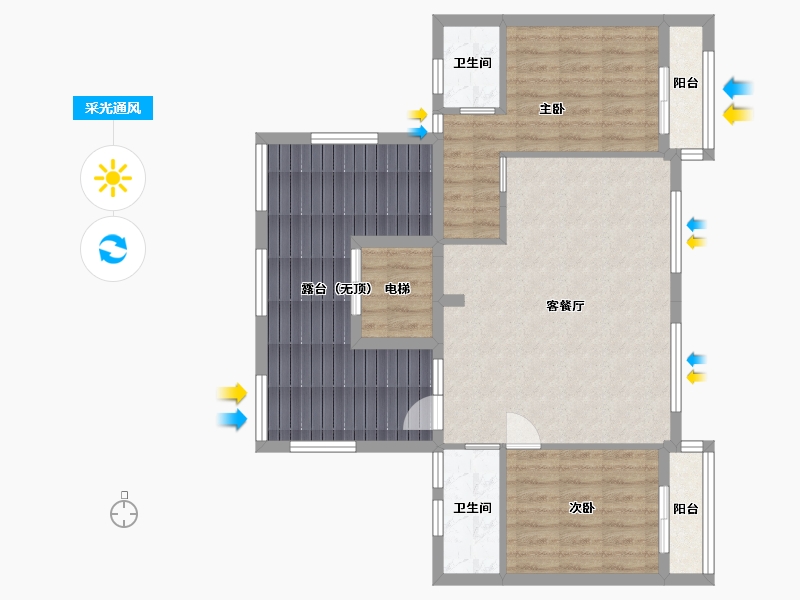 四川省-成都市-绿地无舍青城-89.25-户型库-采光通风