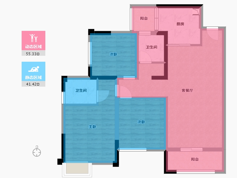 四川省-成都市-川发蓝光芙蓉天府-85.24-户型库-动静分区