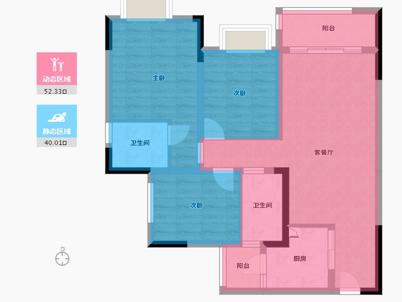 四川省-成都市-川发蓝光芙蓉天府-81.74-户型库-动静分区