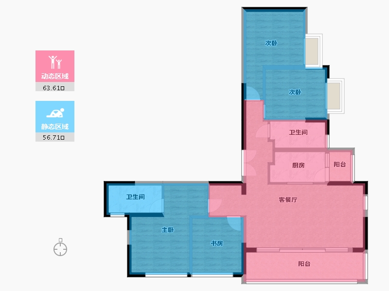 四川省-成都市-同森翠叠森林-107.78-户型库-动静分区