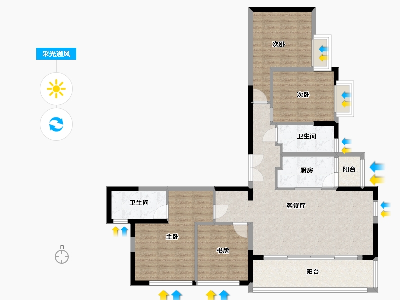 四川省-成都市-同森翠叠森林-107.78-户型库-采光通风