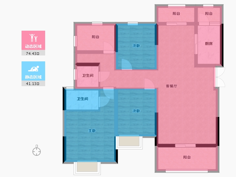 四川省-宜宾市-海成·高铁生态城（西区A组团）-102.11-户型库-动静分区