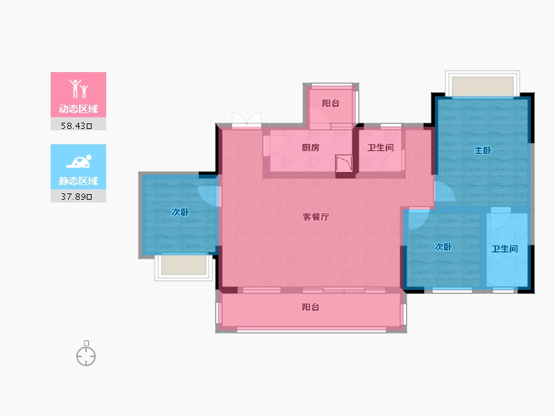 四川省-成都市-四川煤田天府龙城-84.34-户型库-动静分区