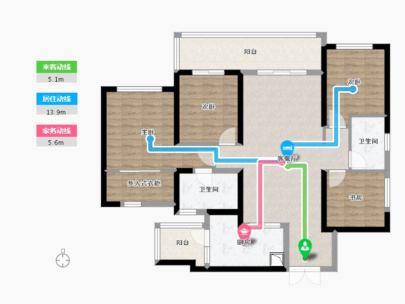 四川省-成都市-龙湖梵城住宅-108.89-户型库-动静线