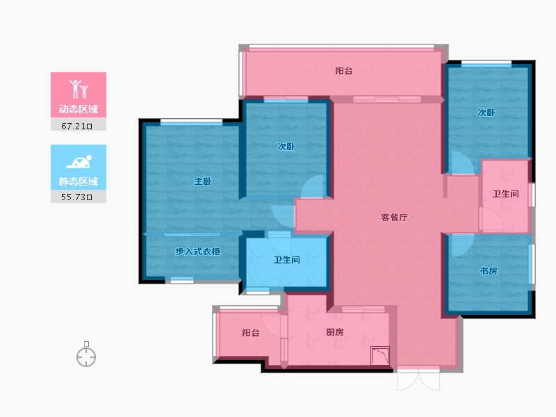 四川省-成都市-龙湖梵城住宅-108.89-户型库-动静分区