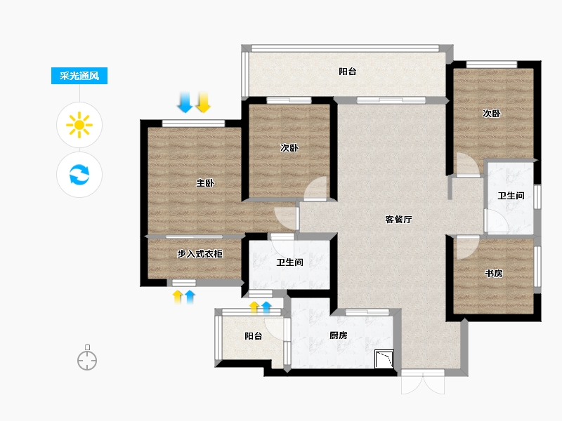 四川省-成都市-龙湖梵城住宅-108.89-户型库-采光通风