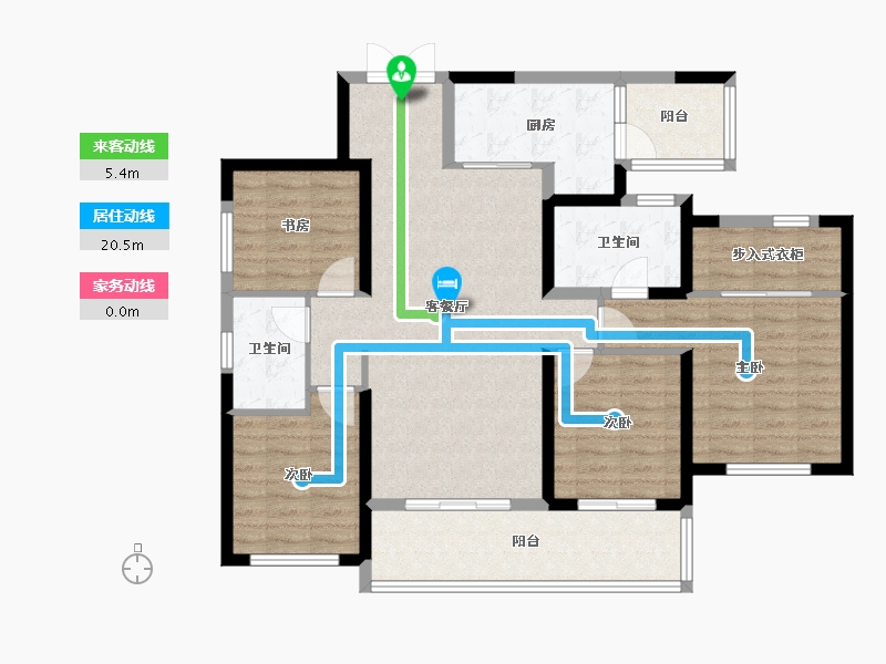 四川省-成都市-龙湖梵城住宅-110.32-户型库-动静线