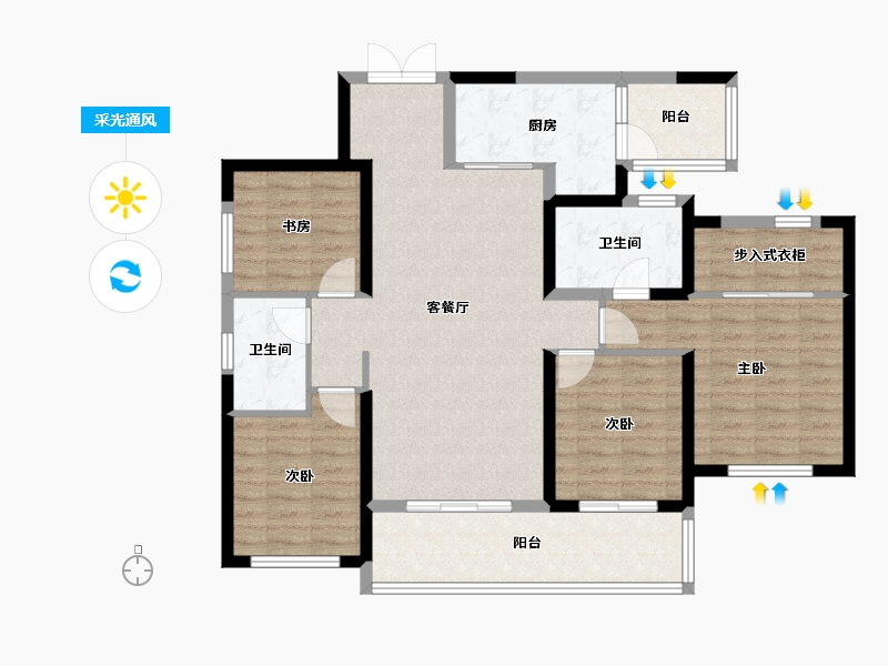 四川省-成都市-龙湖梵城住宅-110.32-户型库-采光通风