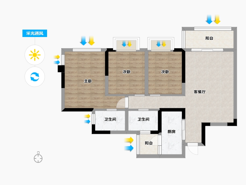 四川省-成都市-御景峰阁-78.30-户型库-采光通风