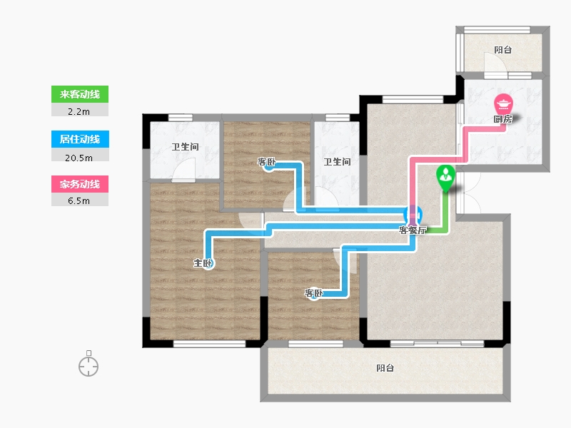 四川省-内江市-邦泰天誉-102.58-户型库-动静线