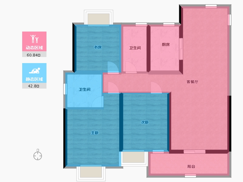 江苏省-南通市-江海都会-92.00-户型库-动静分区