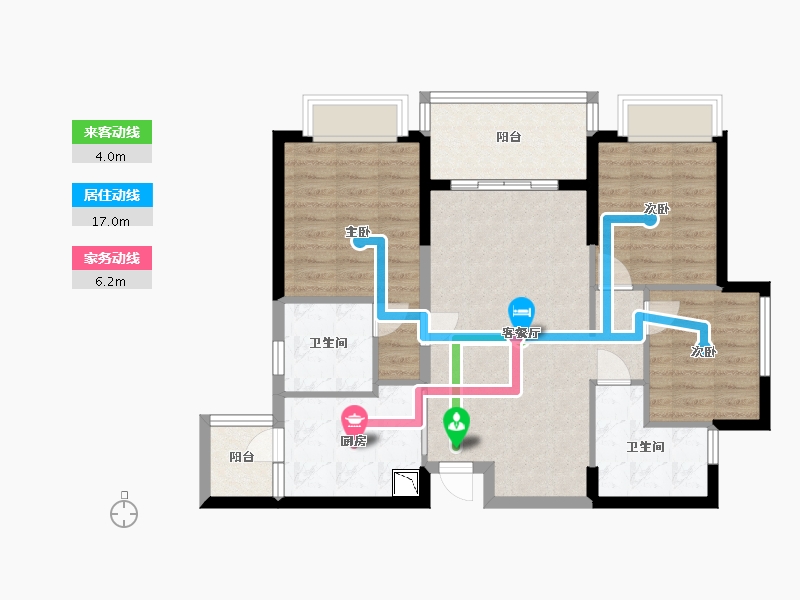 四川省-成都市-恒大金碧天下-85.74-户型库-动静线