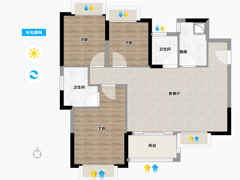 四川省-成都市-同森锦逸-89.01-户型库-采光通风