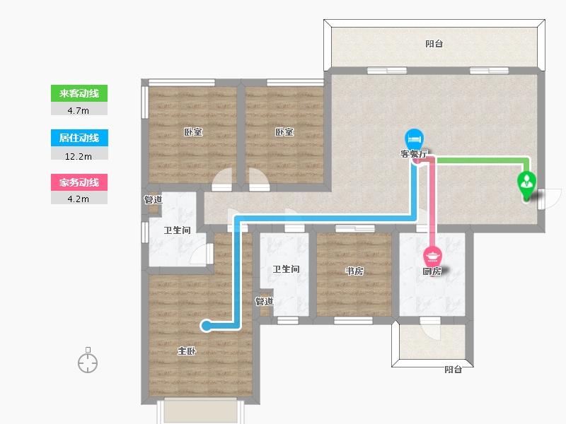 四川省-成都市-俊发滨河俊园-104.01-户型库-动静线