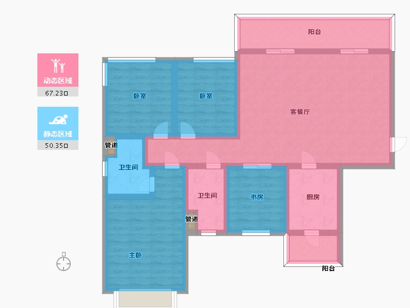 四川省-成都市-俊发滨河俊园-104.01-户型库-动静分区