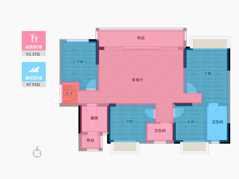 四川省-成都市-万景蓉元-96.78-户型库-动静分区