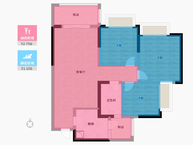 四川省-成都市-同森锦逸-74.00-户型库-动静分区