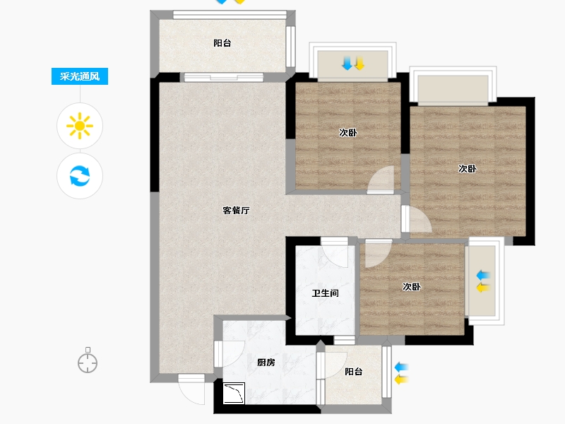 四川省-成都市-同森锦逸-74.00-户型库-采光通风