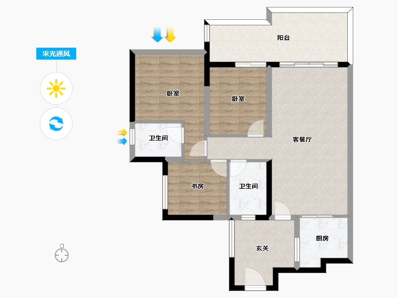 四川省-成都市-中德英伦世邦-96.05-户型库-采光通风