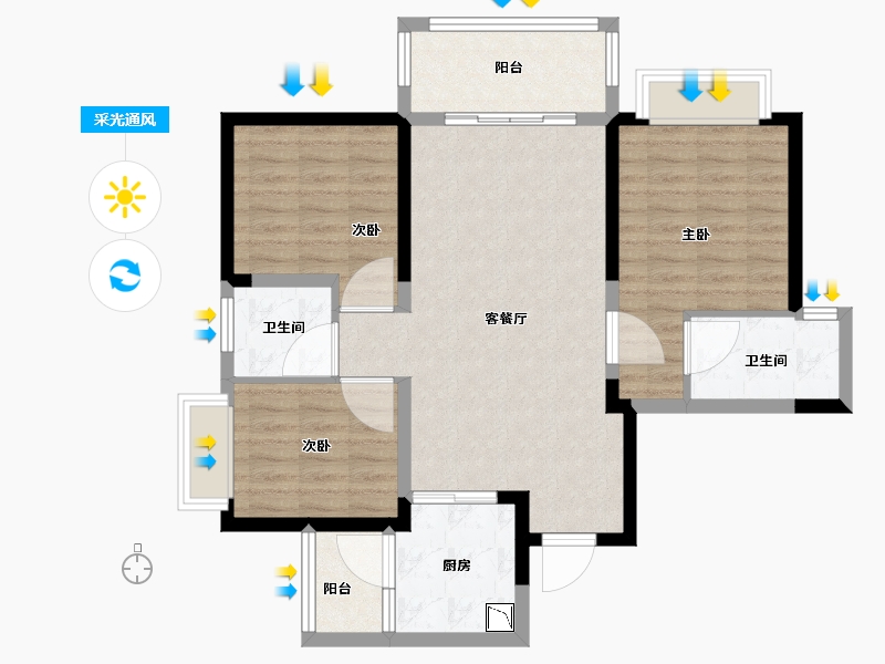 四川省-成都市-同森锦逸-87.00-户型库-采光通风