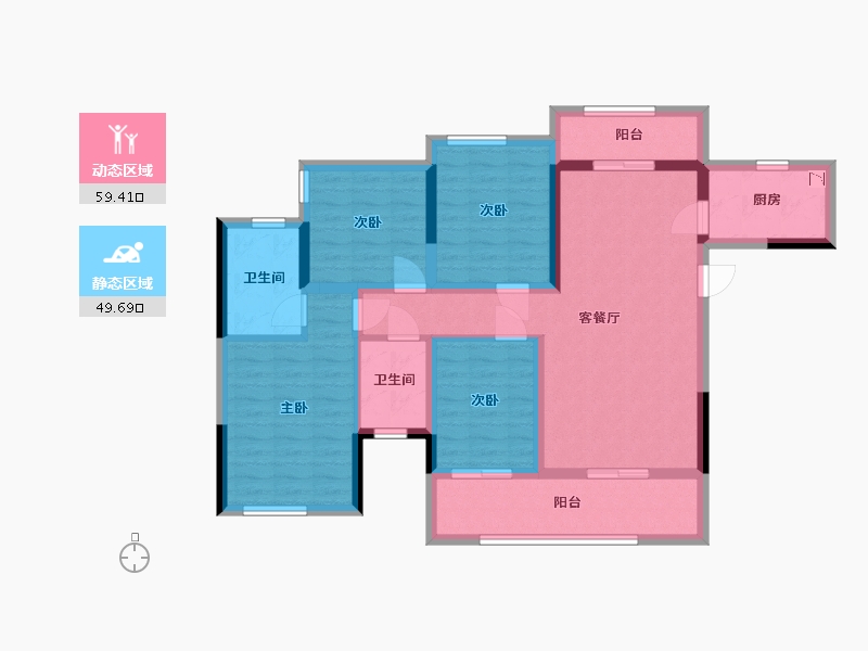 四川省-宜宾市-港腾龙栖湾-96.11-户型库-动静分区