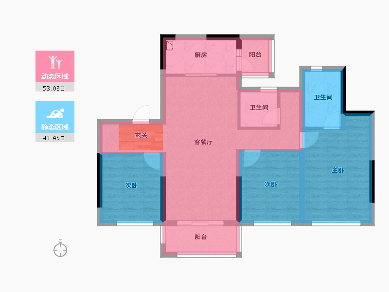 四川省-成都市-东原花样年印未来-83.56-户型库-动静分区