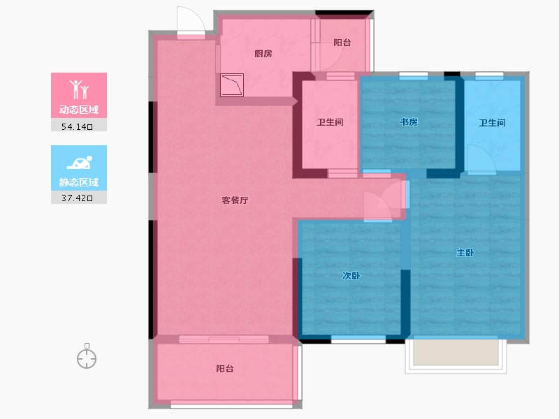 四川省-成都市-城投锦澜悦山-80.61-户型库-动静分区