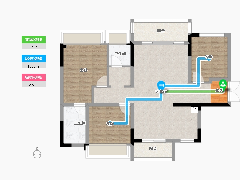 四川省-成都市-万景蓉元-85.49-户型库-动静线