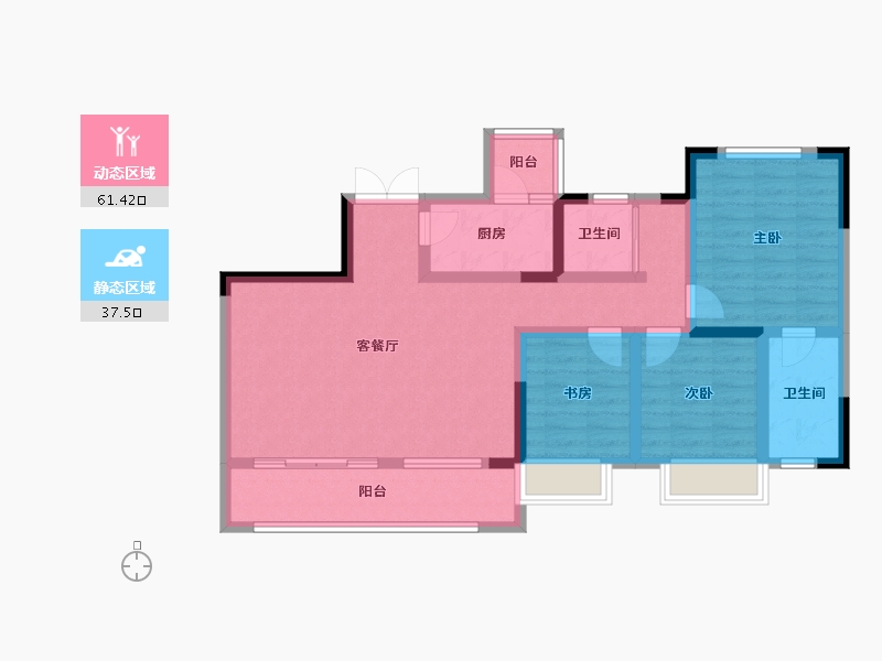 四川省-成都市-四川煤田天府龙城-86.89-户型库-动静分区