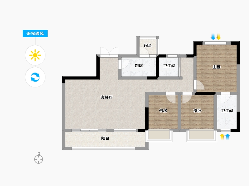 四川省-成都市-四川煤田天府龙城-86.89-户型库-采光通风