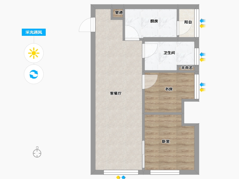 四川省-成都市-保利都汇小户-44.84-户型库-采光通风