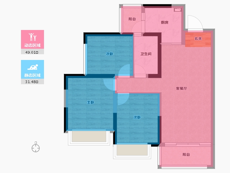 四川省-成都市-领地悦府-71.21-户型库-动静分区