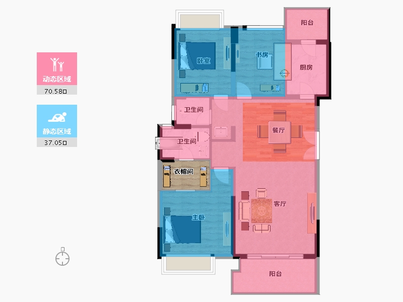 四川省-成都市-人居翠怡峰荟-101.55-户型库-动静分区