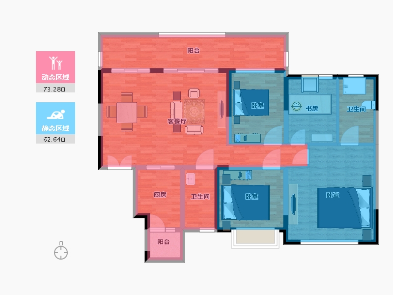 四川省-成都市-富国上邦-122.50-户型库-动静分区