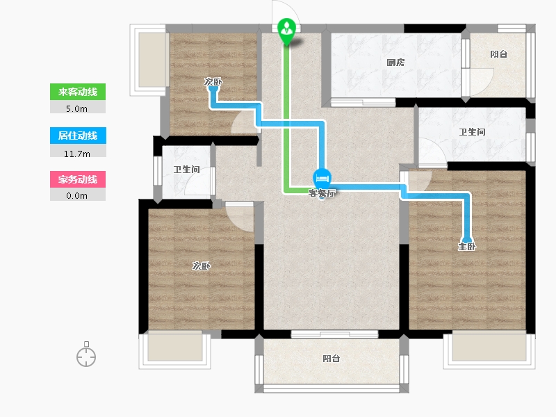 广西壮族自治区-桂林市-桂林华润中心-83.30-户型库-动静线