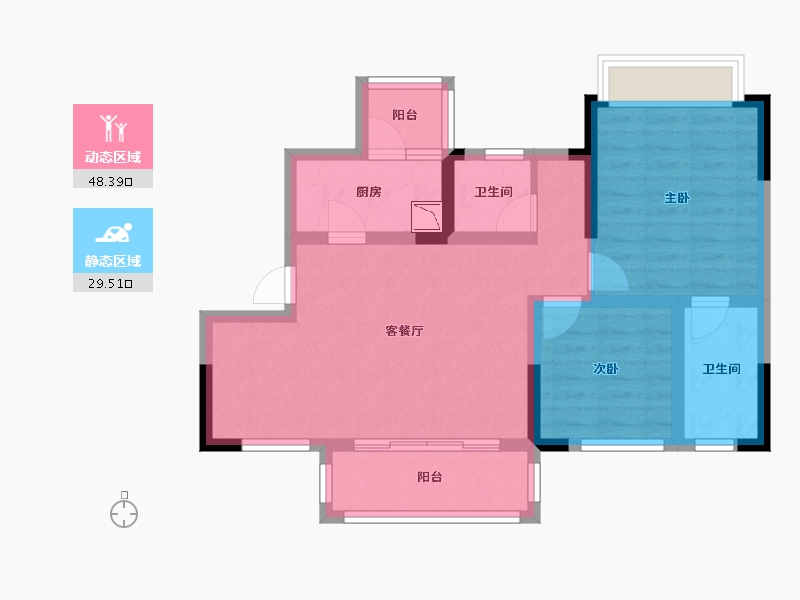 四川省-成都市-四川煤田天府龙城-68.08-户型库-动静分区