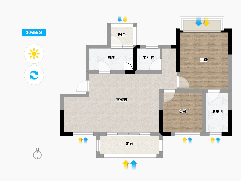 四川省-成都市-四川煤田天府龙城-68.08-户型库-采光通风