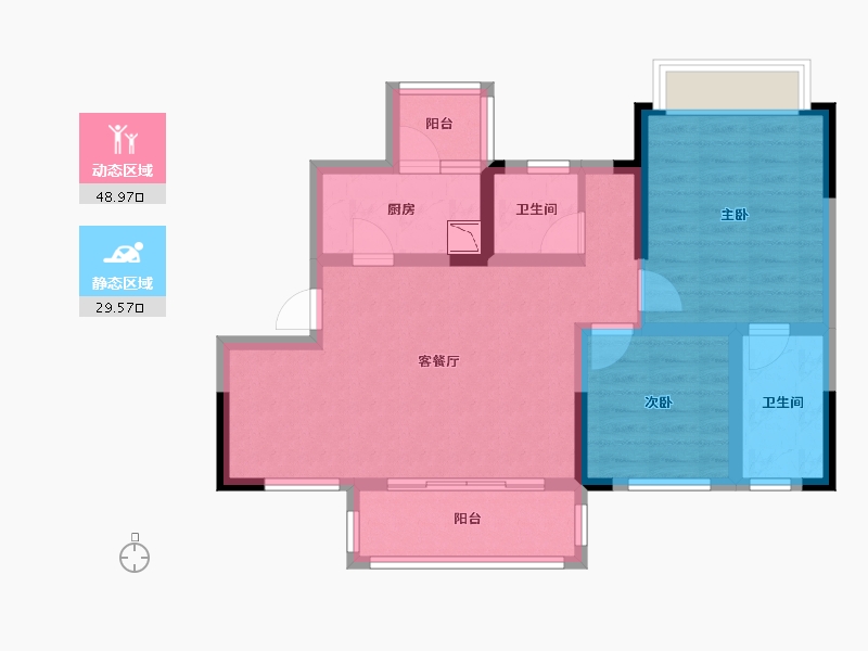 四川省-成都市-四川煤田天府龙城-68.66-户型库-动静分区