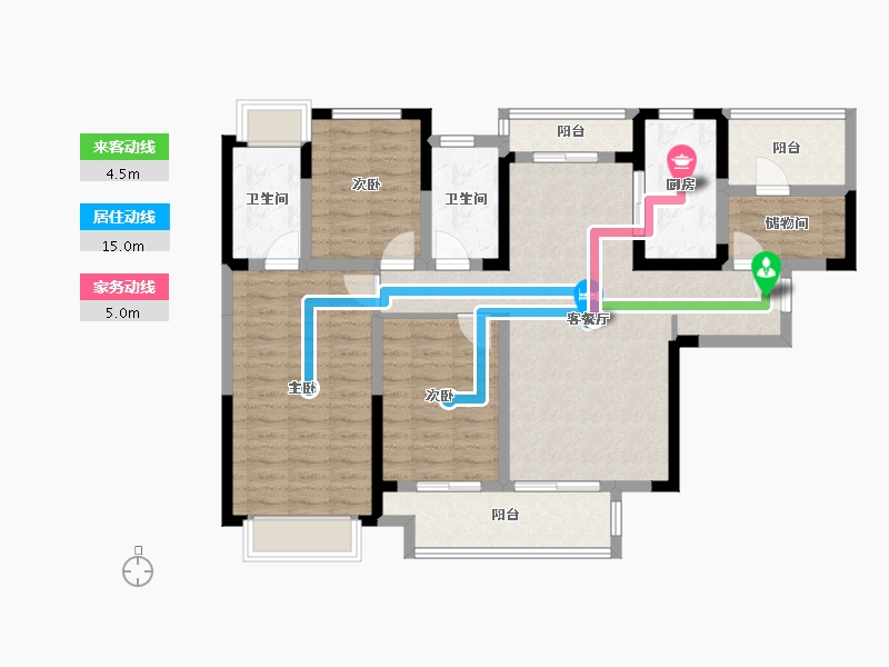 四川省-成都市-世茂璀璨天城-103.33-户型库-动静线