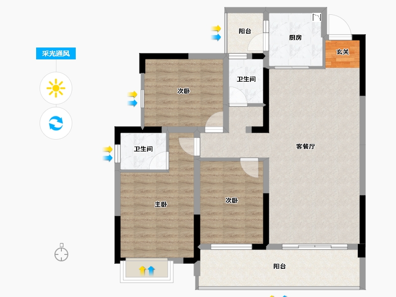 广西壮族自治区-桂林市-溪岸枫景-98.34-户型库-采光通风