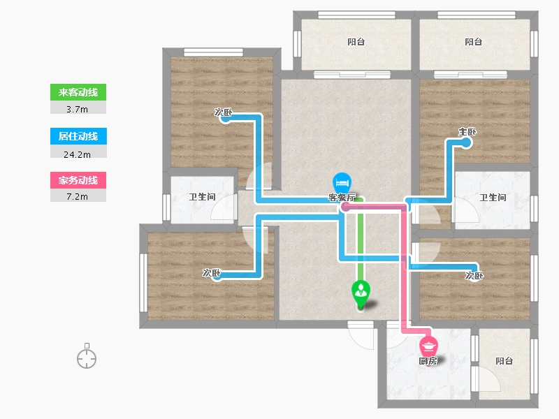 四川省-成都市-凤凰盛景-98.63-户型库-动静线