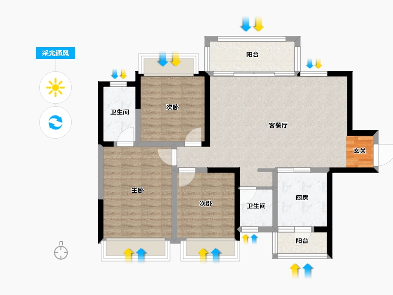 四川省-成都市-领地悦府-89.27-户型库-采光通风