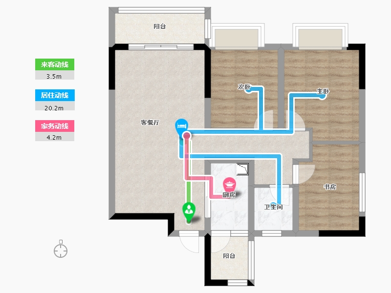 四川省-成都市-四川煤田天府龙城-75.67-户型库-动静线