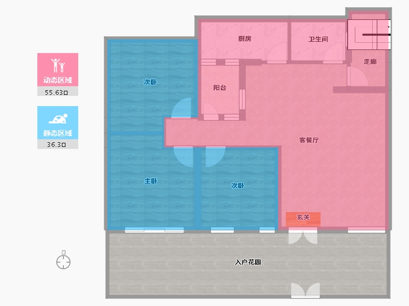 四川省-成都市-中铁水映青城-110.06-户型库-动静分区