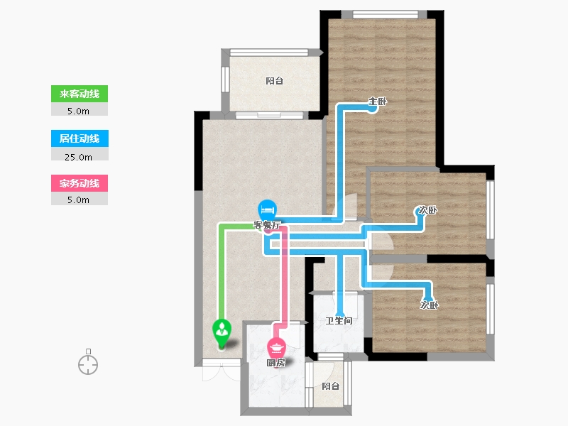 四川省-成都市-凤凰盛景-78.64-户型库-动静线