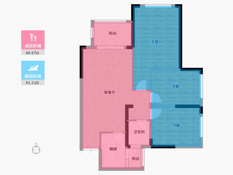 四川省-成都市-凤凰盛景-78.64-户型库-动静分区