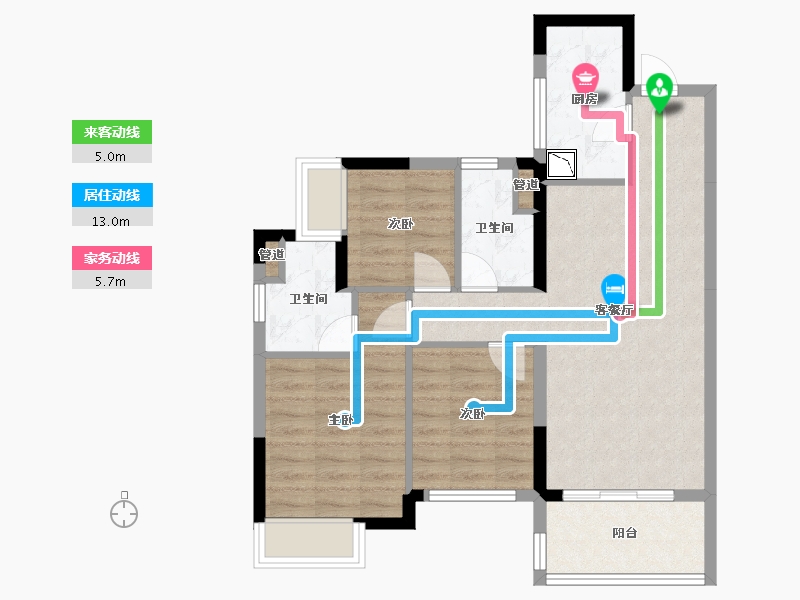 广西壮族自治区-桂林市-桂林华润中心-73.26-户型库-动静线