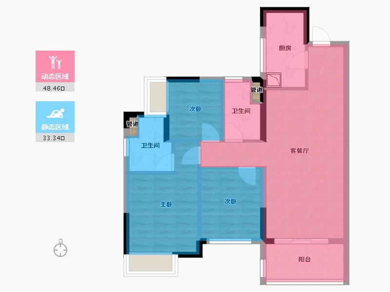 广西壮族自治区-桂林市-桂林华润中心-73.26-户型库-动静分区