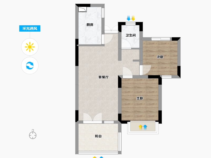 四川省-巴中市-普达阳光-57.01-户型库-采光通风