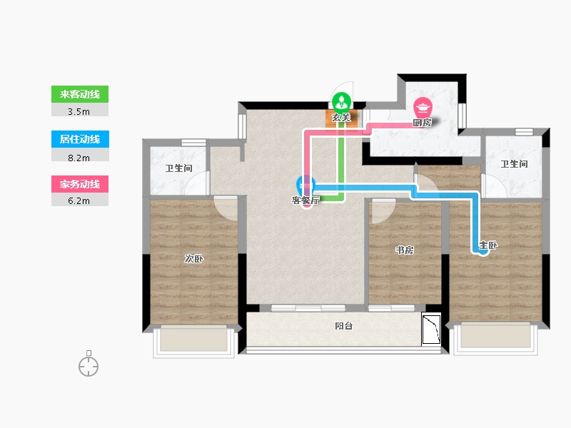 四川省-成都市-成都诚园-82.17-户型库-动静线